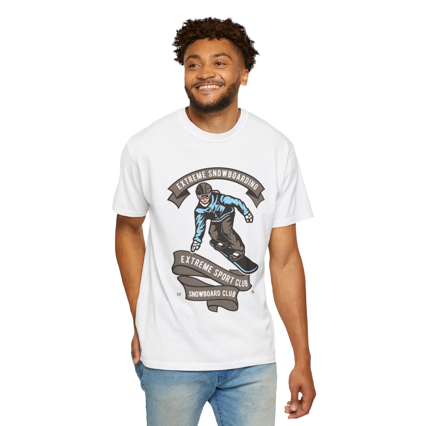 Extreme Snowboarding Sports Club Holly Jolly Winter Tee Wonderland Unisex Heavy Cotton T-Shirt