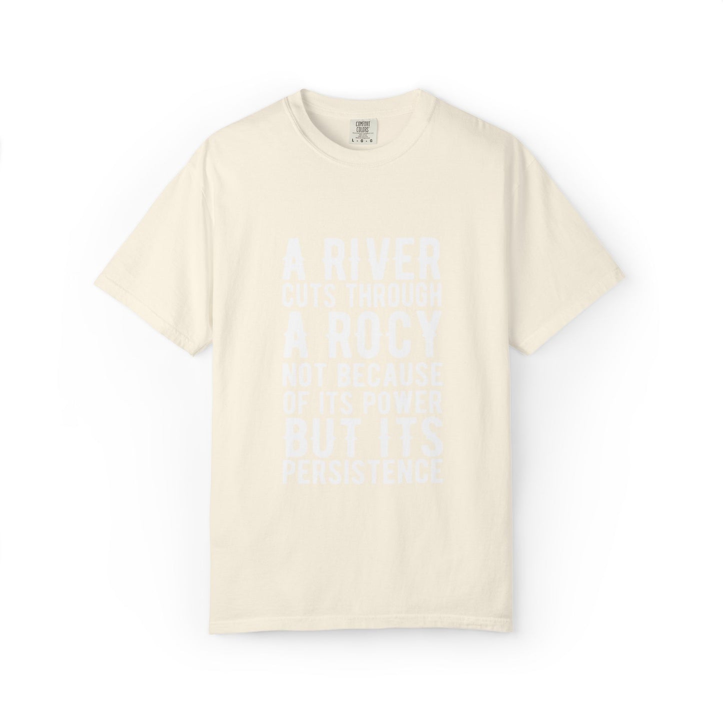 A River Cuts Through A Rock Stop Wishing Start Doing Action Goal Setting Modern Tee Achievement Unisex Heavy Cotton T-Shirt