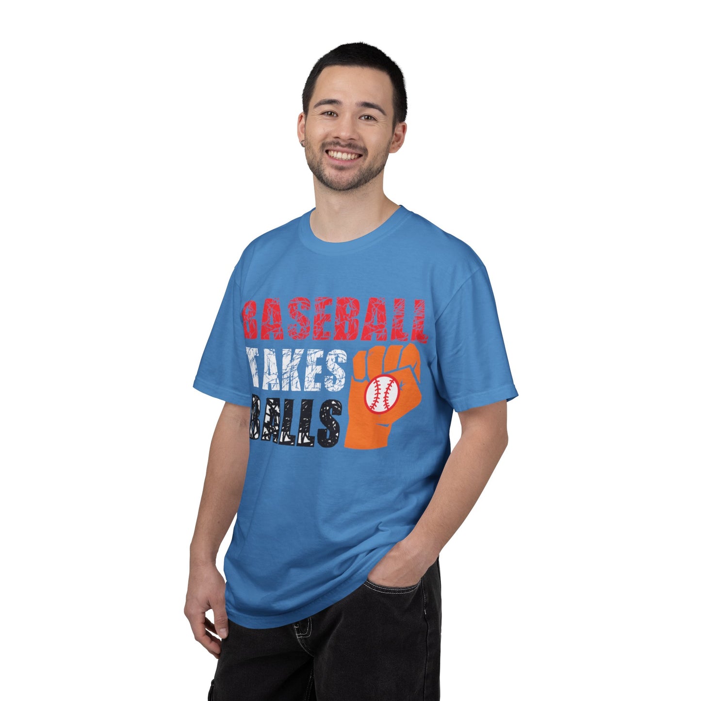 Baseball Takes Ball Defensive Prowess Tee Fielding Excellence Outfield Expertise Unisex Heavy Cotton T-Shirt