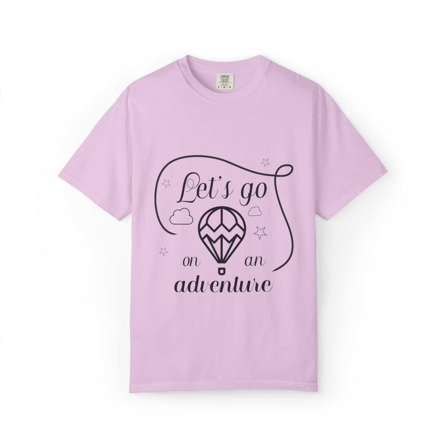 Let’s Go On An Adventure Nature Exploration Bonfire Travel Lovers Tee Freedom Hot Air Balloon Unisex Heavy Cotton T-Shirt