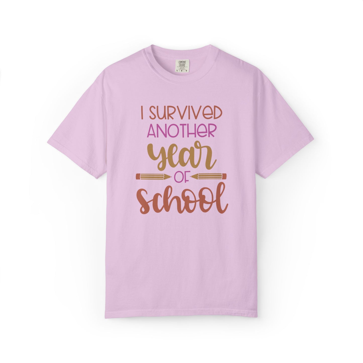 I Survived Another Year Of School Action Goal Setting Achievement Tee Self-Improvement Motivation Unisex Heavy Cotton T-Shirt