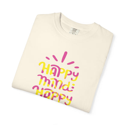 Happy Mind Happy Life Love Hope Worship Eternity Tee Peaceful Living Religious Beliefs Unisex Heavy Cotton T-Shirt