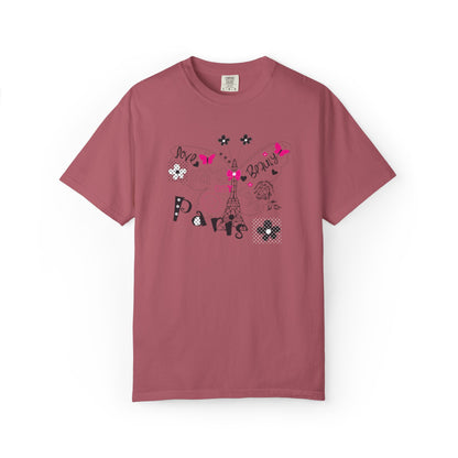 Paris Love Honeymoon Spots Candlelit Dinners Couples’ Tee Retreats Paris Fashion Unisex Heavy Cotton T-Shirt