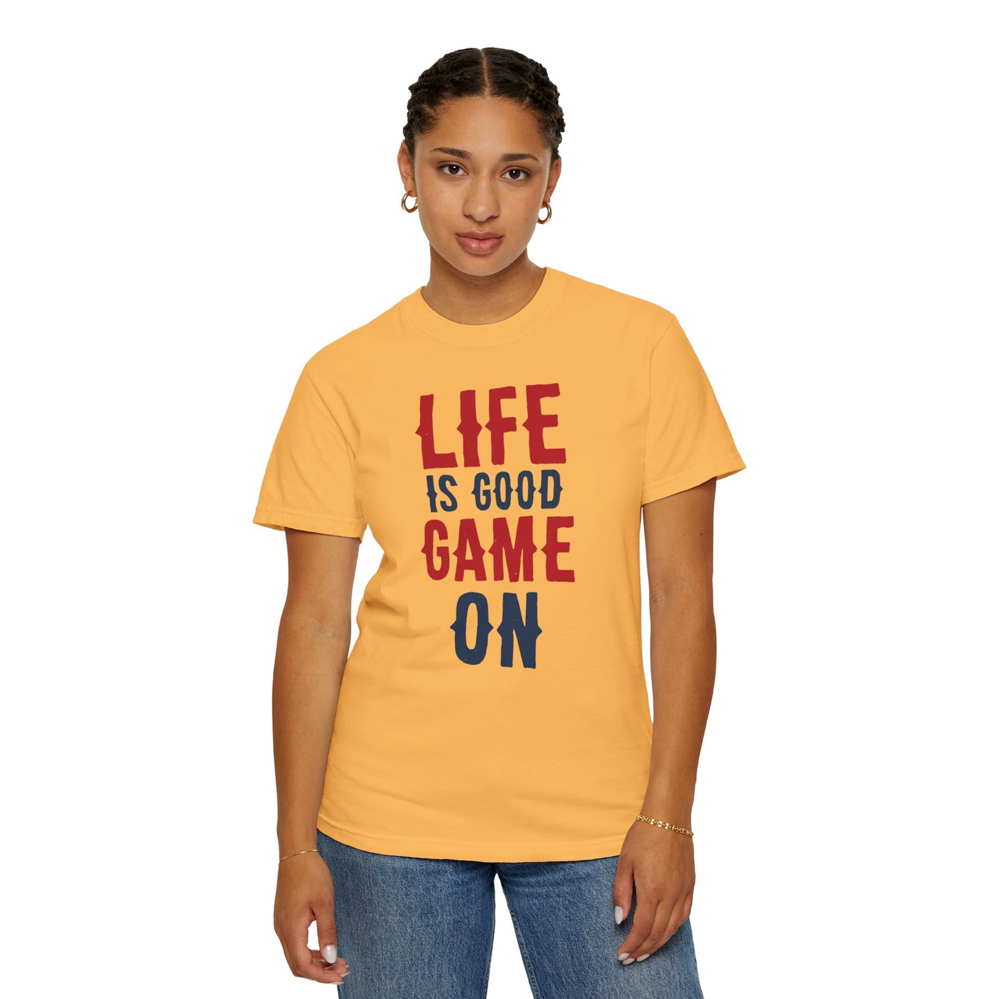 Life Is Good Game On Baseball Player Grand Slam Performers Tee Infield Magicians Batting Champions Unisex Heavy Cotton T-Shirt
