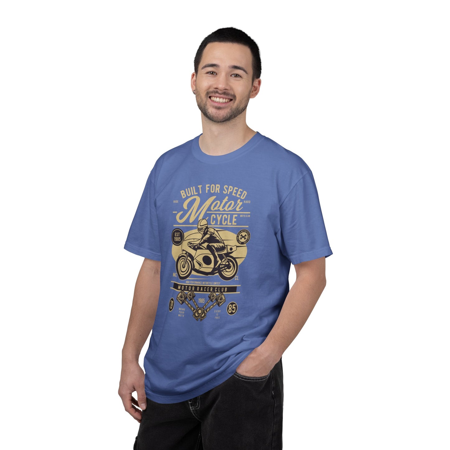 Built For Speed Motorcycle Custom Engine Club Motorbike Lovers Trendy Tee High-speed Rider Adventure Racer Unisex Heavy Cotton T-Shirt