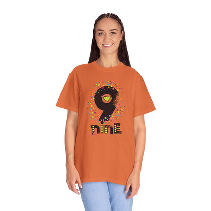 9 Nine Number Flowers Heartwarming Lovely Trendy Tee Sweet Charismatic Beautiful Fragrance Rose Unisex Heavy Cotton T-Shirt