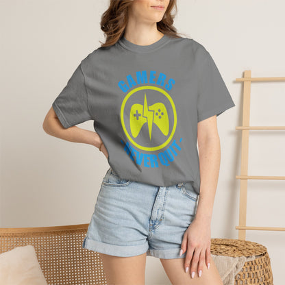 Inspirational Gamers Never Quit Virtual Immortality Forever A Gamer Immortalized In Pixels Unisex Heavy Cotton T-Shirt
