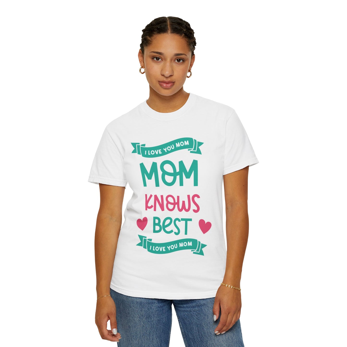 Mom Knows Best Strong Motherhood Heartfelt Guidance Tee Nurturing Knowledge Unisex Heavy Cotton T-Shirt