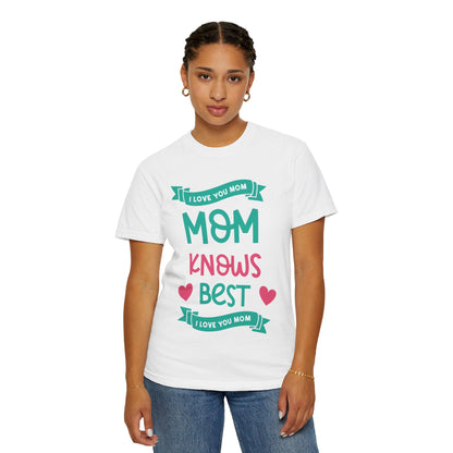 Mom Knows Best Strong Motherhood Heartfelt Guidance Tee Nurturing Knowledge Unisex Heavy Cotton T-Shirt
