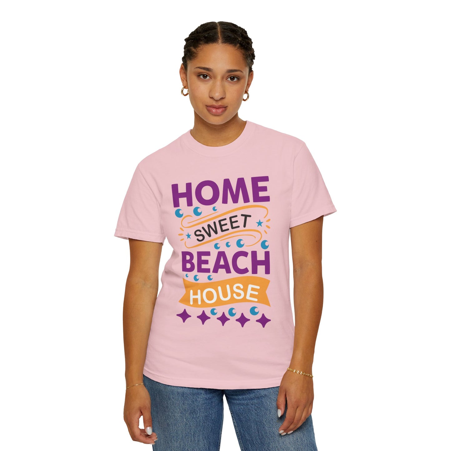 Enjoyable Home Sweet Beach House Beach Life Sun Sand Sea Seashells Sea Breeze Beach Sun Glasses  Unisex Heavy Cotton T-Shirt