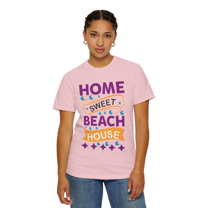 Enjoyable Home Sweet Beach House Beach Life Sun Sand Sea Seashells Sea Breeze Beach Sun Glasses  Unisex Heavy Cotton T-Shirt