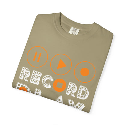 Thrilling Record Play Pause Playback Actions Sound Management Audio Functions Unisex Heavy Cotton T-Shirt