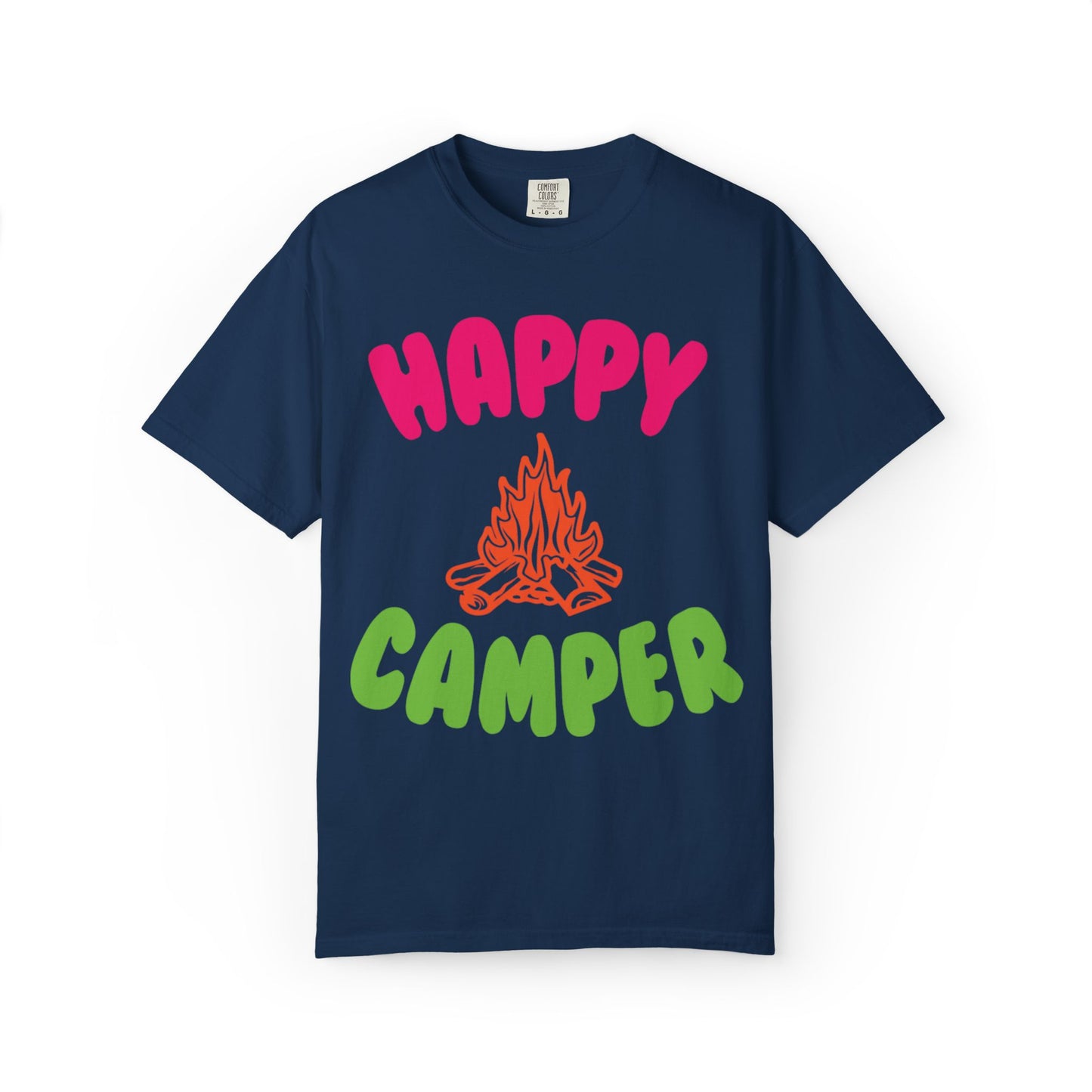 Happy Camper Freedom Fighter Adventure Lovers Tee Nature Exploration Bonfire Travel Van Unisex Heavy Cotton T-Shirt