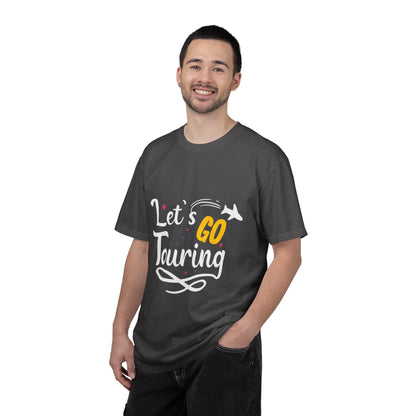 Let’s Go Touring Trendy Tee Travel Addict Exploring Adventurous Tour Lover Tourist Journey Unisex Heavy Cotton T-Shirt