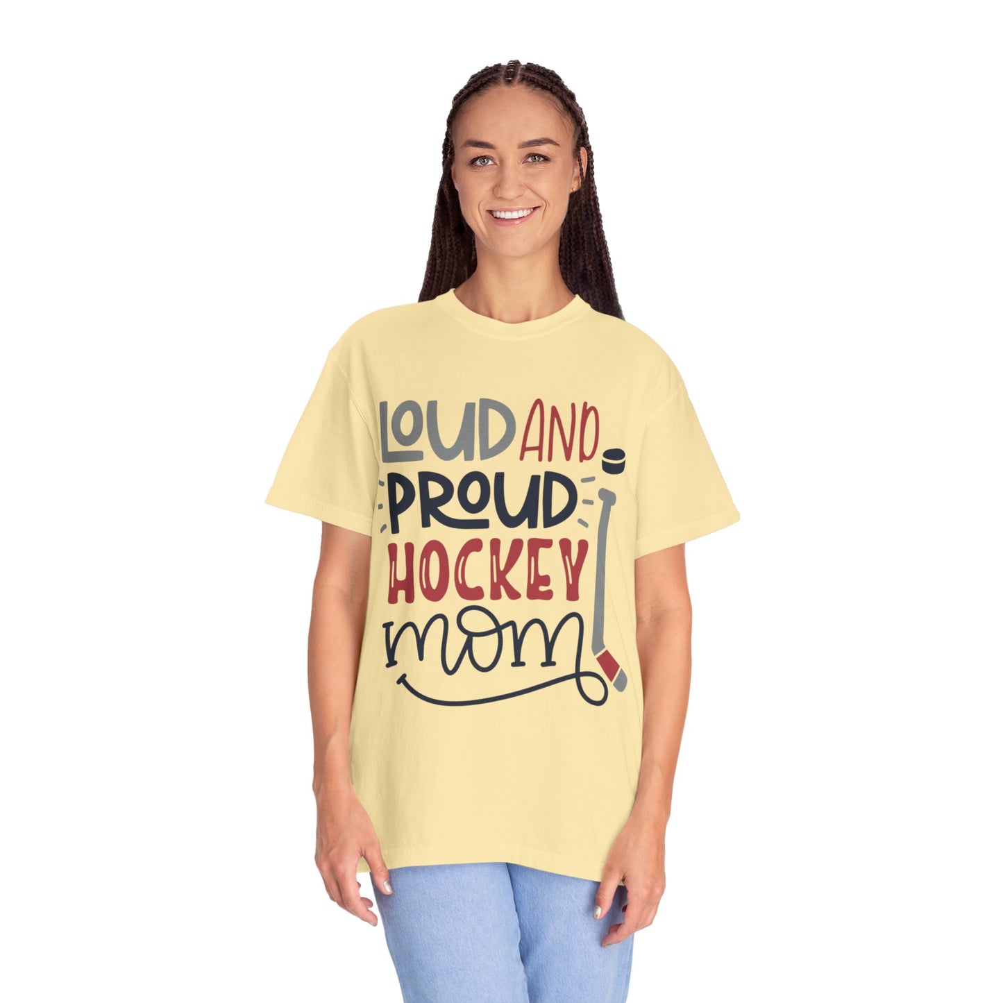 Loud & Proud Hockey Mom Power Play Cheering Stickhandling Sports Tee Legend Unisex Heavy Cotton T-Shirt