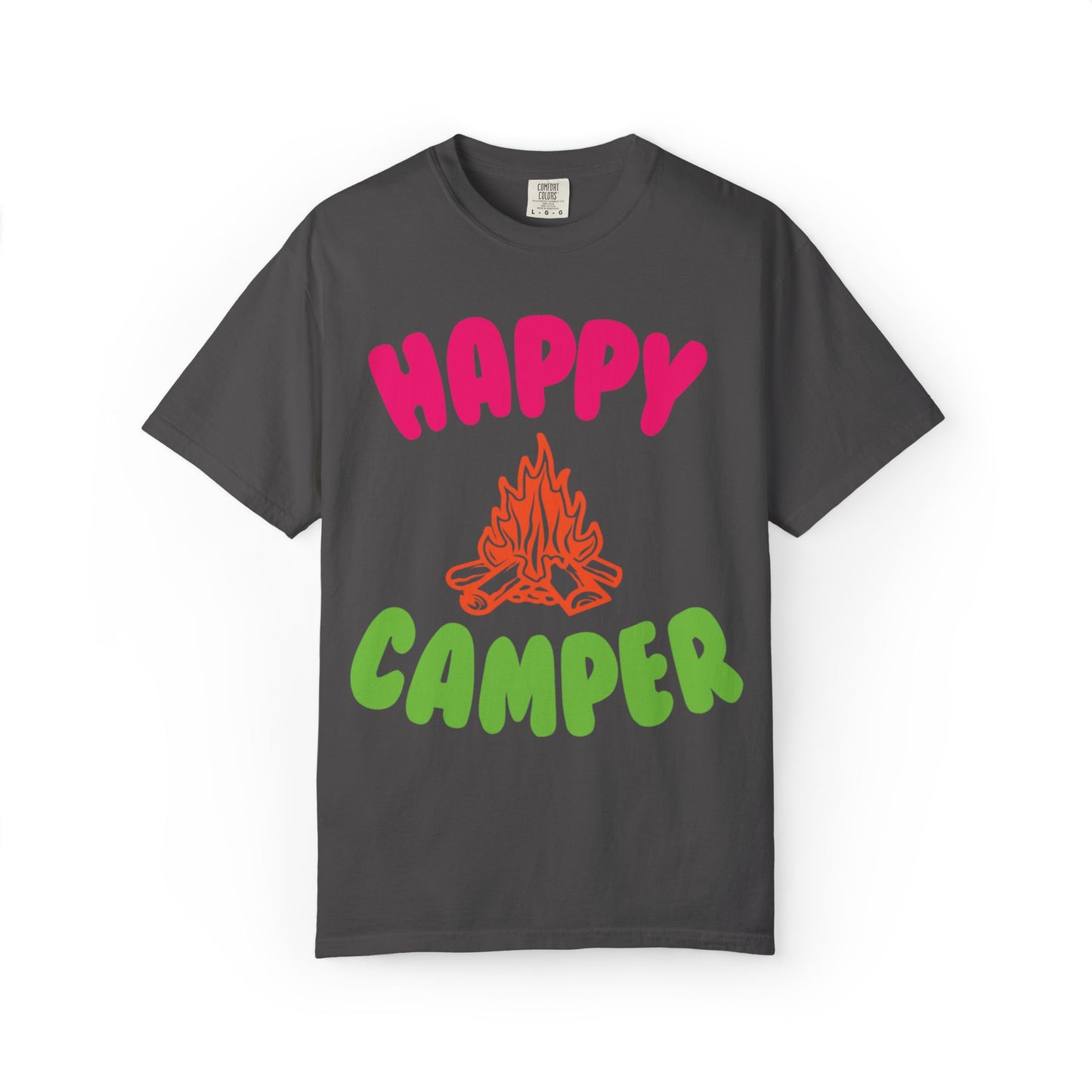 Happy Camper Freedom Fighter Adventure Lovers Tee Nature Exploration Bonfire Travel Van Unisex Heavy Cotton T-Shirt