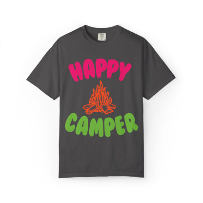 Happy Camper Freedom Fighter Adventure Lovers Tee Nature Exploration Bonfire Travel Van Unisex Heavy Cotton T-Shirt