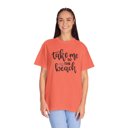 Take Me To The Beach Sunset Vibes Ocean Tee Sandy Celebration Adventure Camp Unisex Heavy Cotton T-Shirt