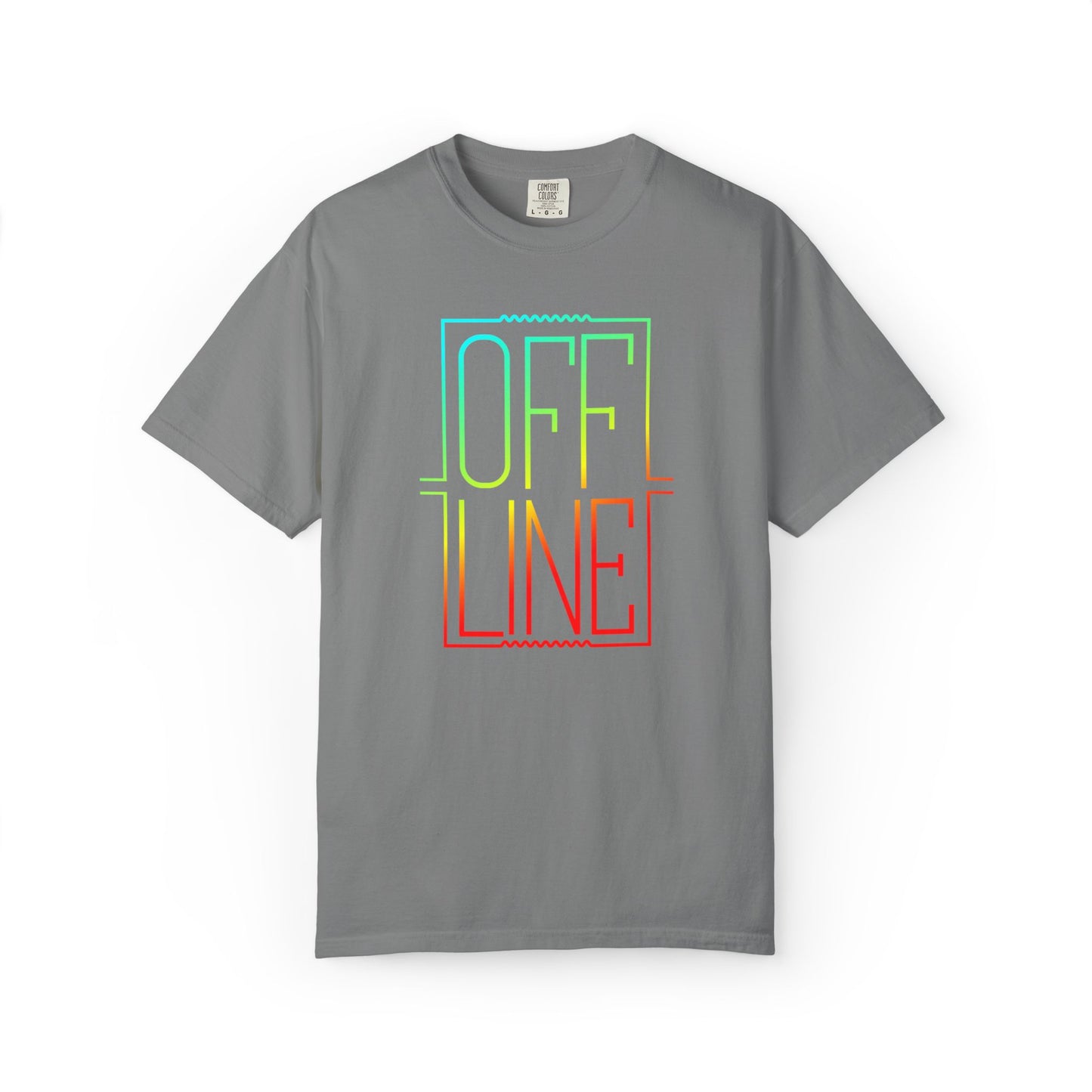 Offline Graphic T-Shirt — Retro Neon Text Tee