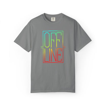 Offline Graphic T-Shirt — Retro Neon Text Tee