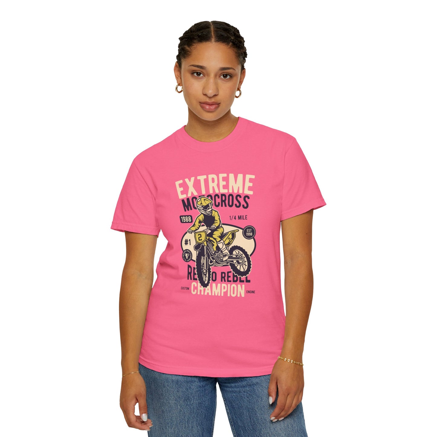 Extreme Champion Epic Trail Exploration Tee Thrill-Seeking Stunt Mastery Downhill Rush Unisex Heavy Cotton T-Shirt