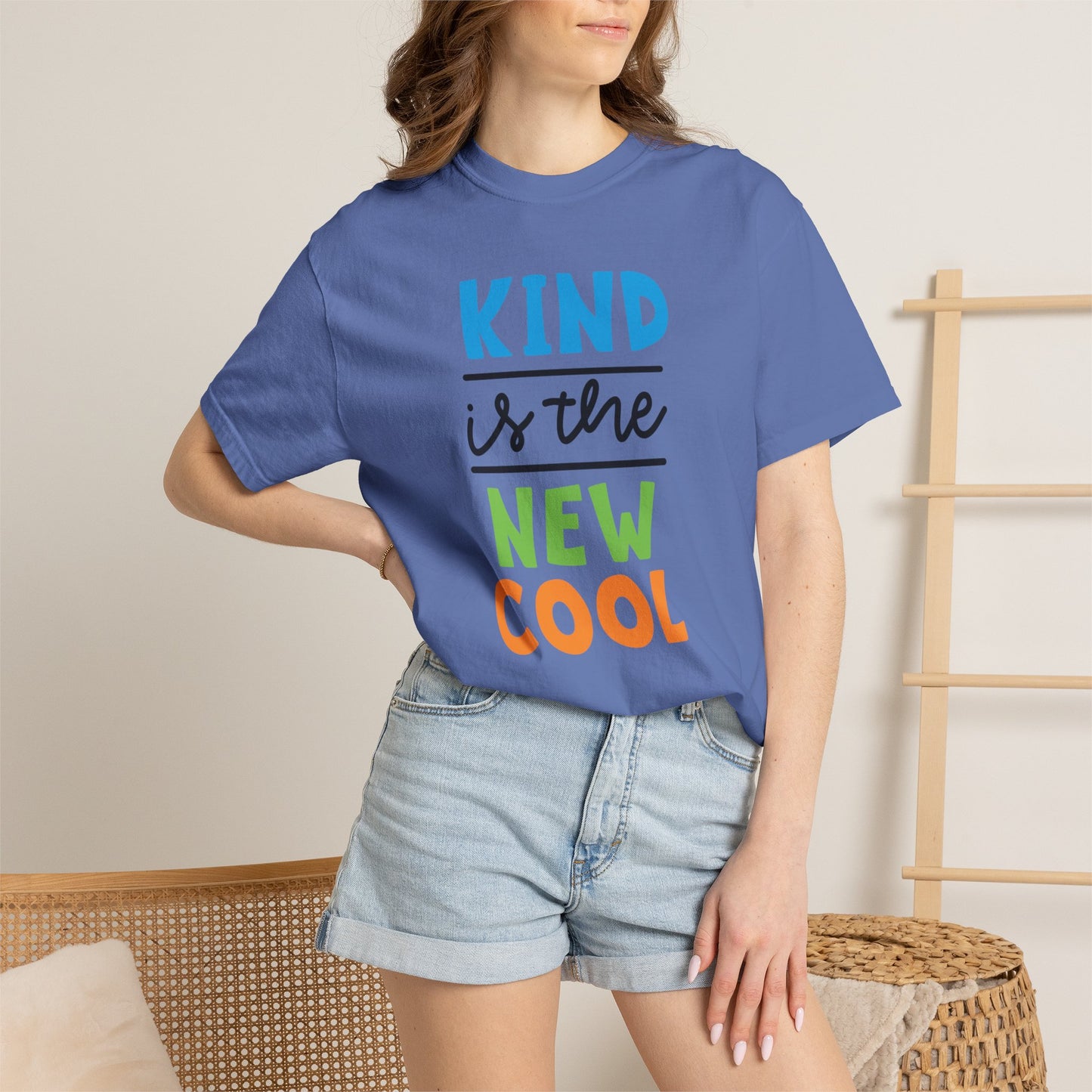 Kind Is The New Cool Positive Affirmation Tee Heartfelt Advice Inspirational Words Unisex Heavy Cotton T-Shirt