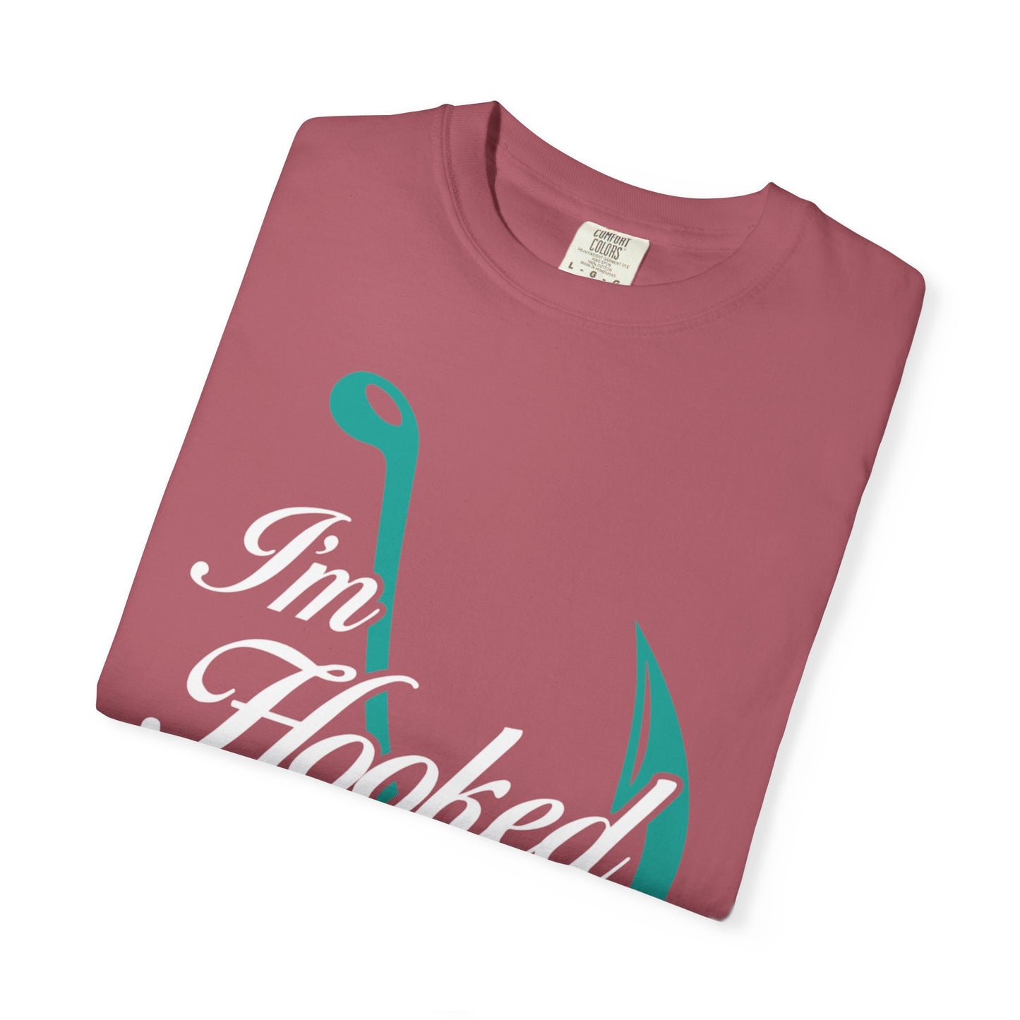 Funny I’m Hooked Rod and Reel Tackle Box Catch Of The Day Sarcastic Fishing Adventure Unisex Heavy Cotton T-Shirt