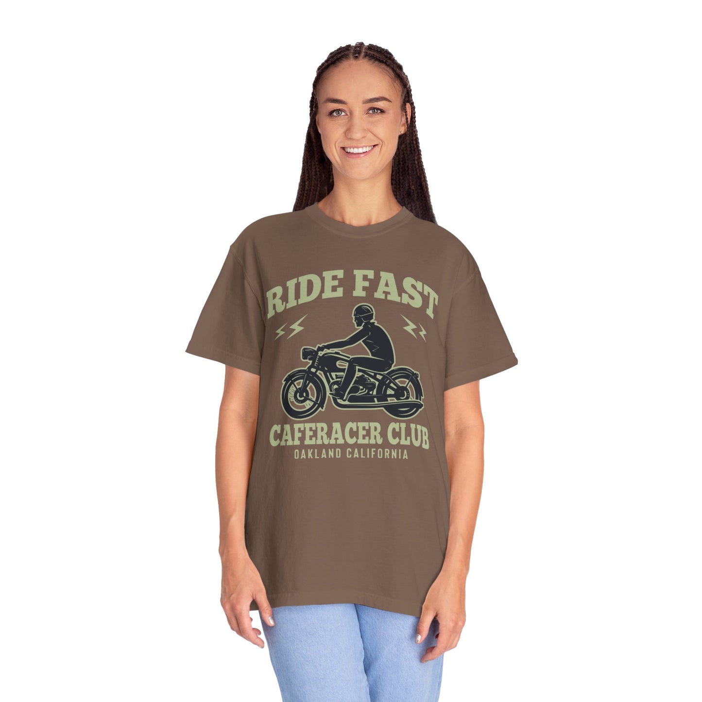 Thriller Ride Fast Caferacer Motorcycle Club Bike Lovers High-speed Adventure Bike Unisex Heavy Cotton T-Shirt