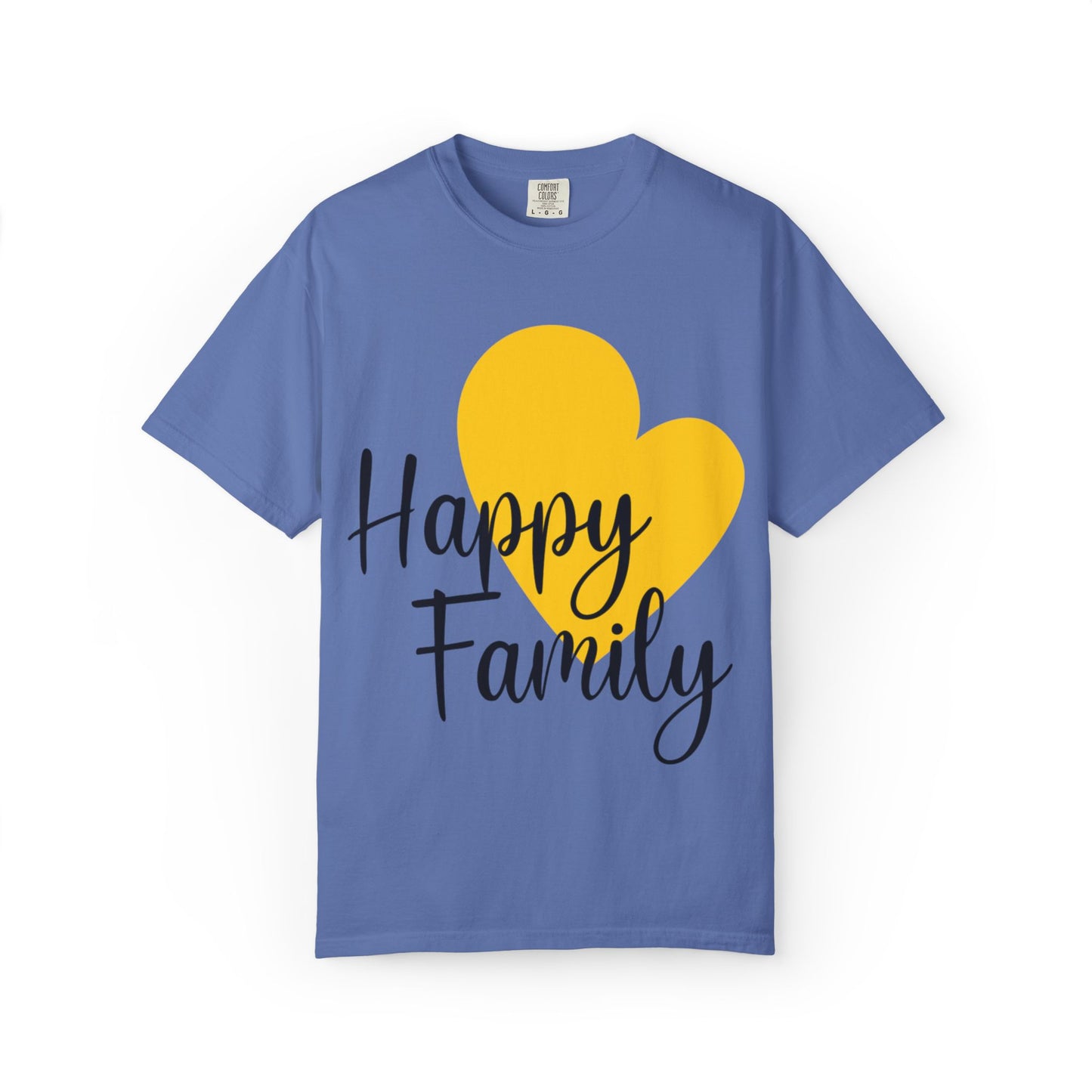 Happy Family Peaceful Paradise Tee Cherished Space Heartfelt Haven Unisex Heavy Cotton T-Shirt