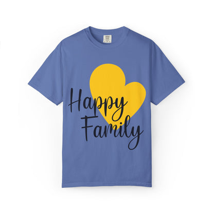 Happy Family Peaceful Paradise Tee Cherished Space Heartfelt Haven Unisex Heavy Cotton T-Shirt
