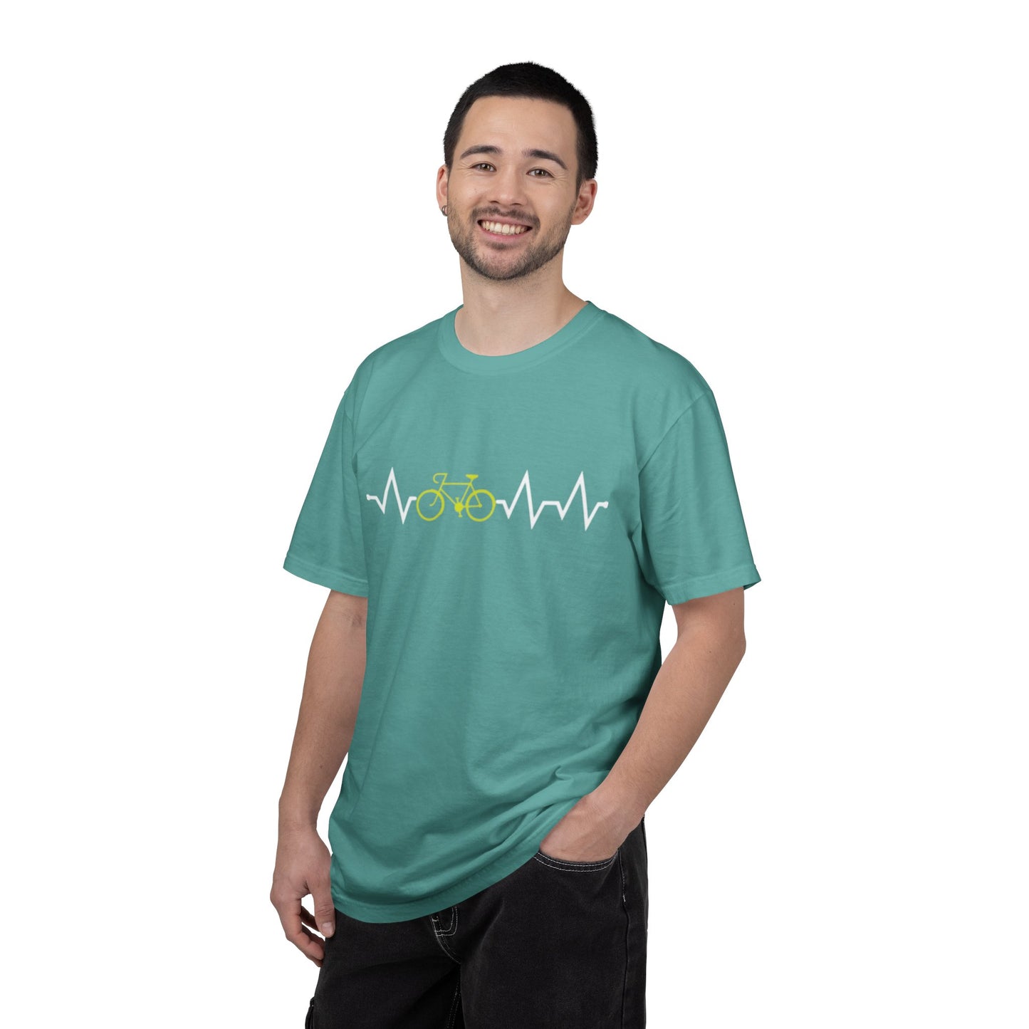 Funny Cycle Heart Beat Cycle Enthusiasm Pedal power Sarcastic Two Wheeled Adventures Unisex Heavy Cotton T-Shirt