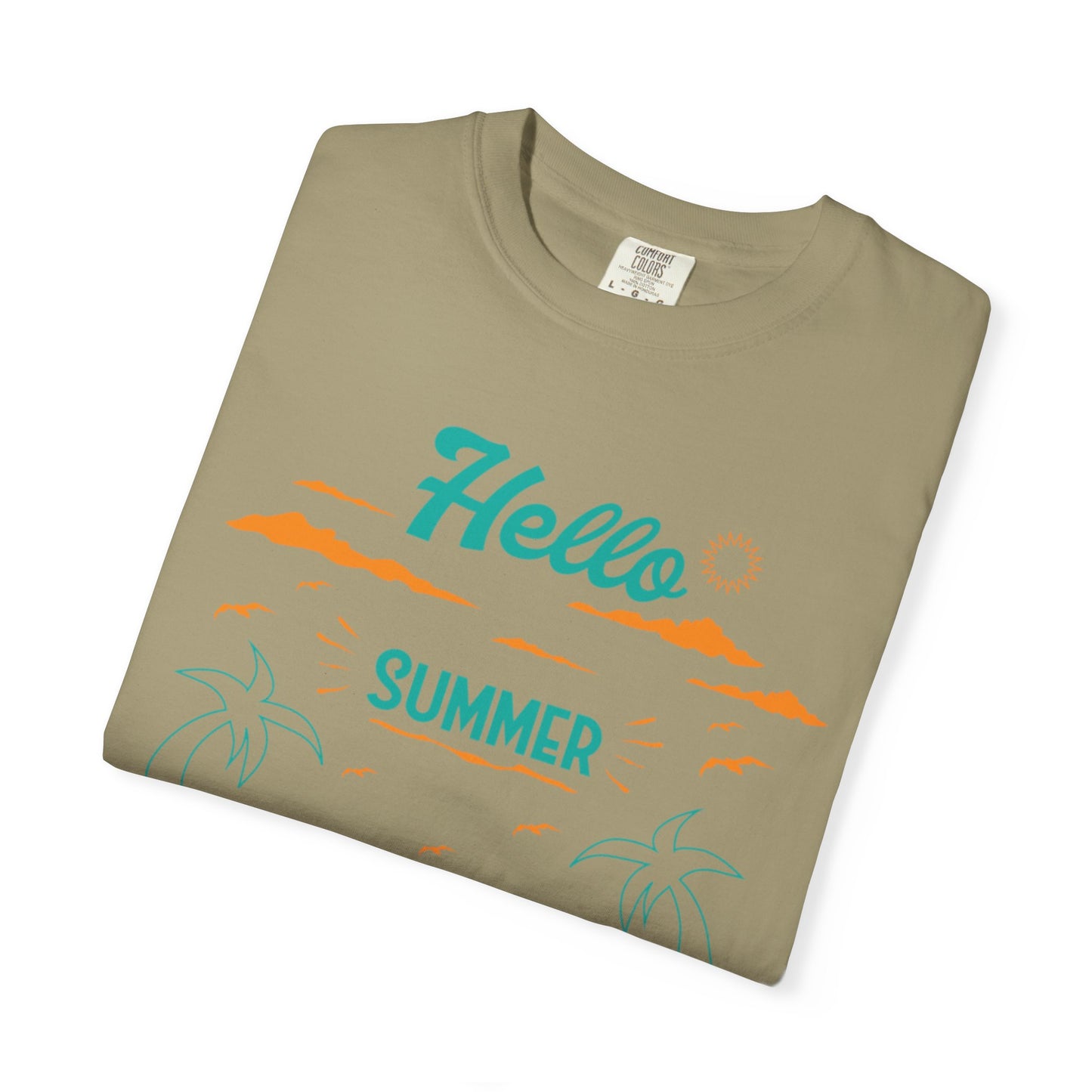 Exciting Hello Summer Sunrise & Sunburn Beach Days Ice Cream Summer Camp Unisex Heavy Cotton T-Shirt