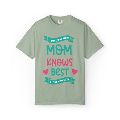 Mom Knows Best Strong Motherhood Heartfelt Guidance Tee Nurturing Knowledge Unisex Heavy Cotton T-Shirt