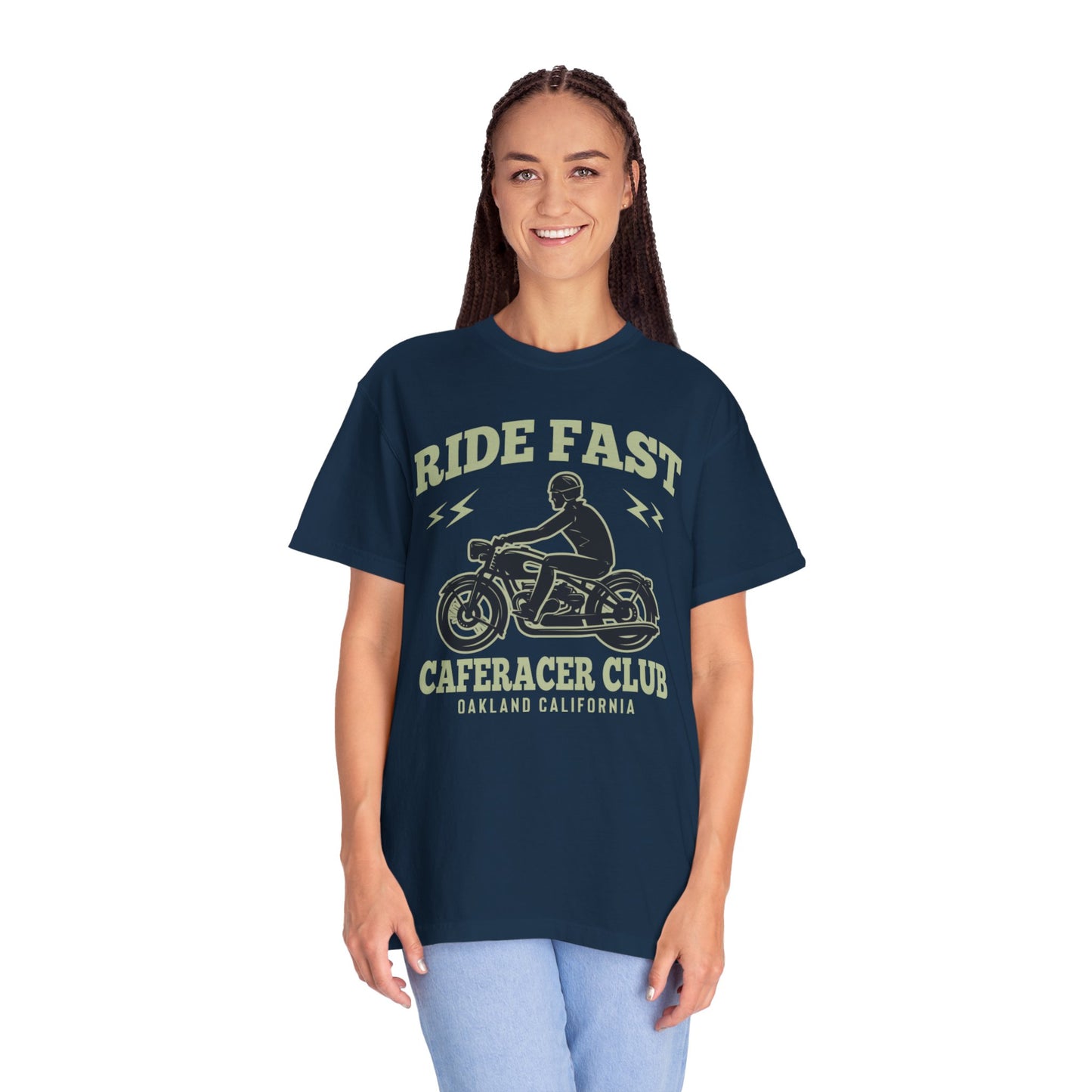 Thriller Ride Fast Caferacer Motorcycle Club Bike Lovers High-speed Adventure Bike Unisex Heavy Cotton T-Shirt