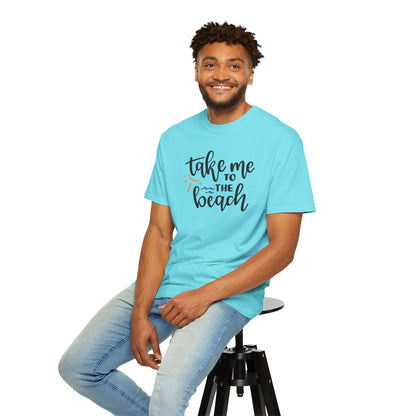 Take Me To The Beach Sunset Vibes Ocean Tee Sandy Celebration Adventure Camp Unisex Heavy Cotton T-Shirt