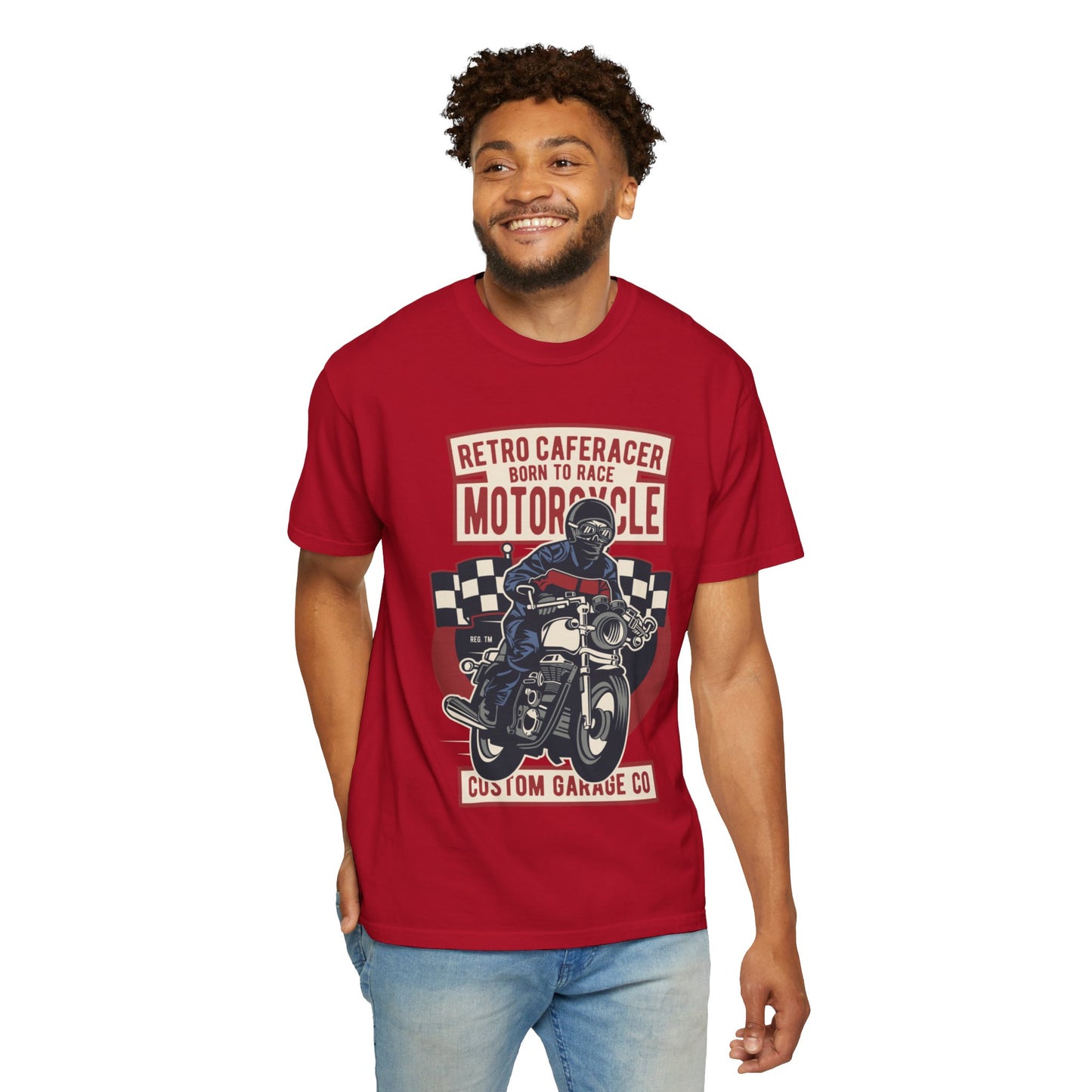 Retro Caferacer Vintage King Of The Road Classic Tee Bike Speed Racing Enthusiast Unisex Heavy Cotton T-Shirt
