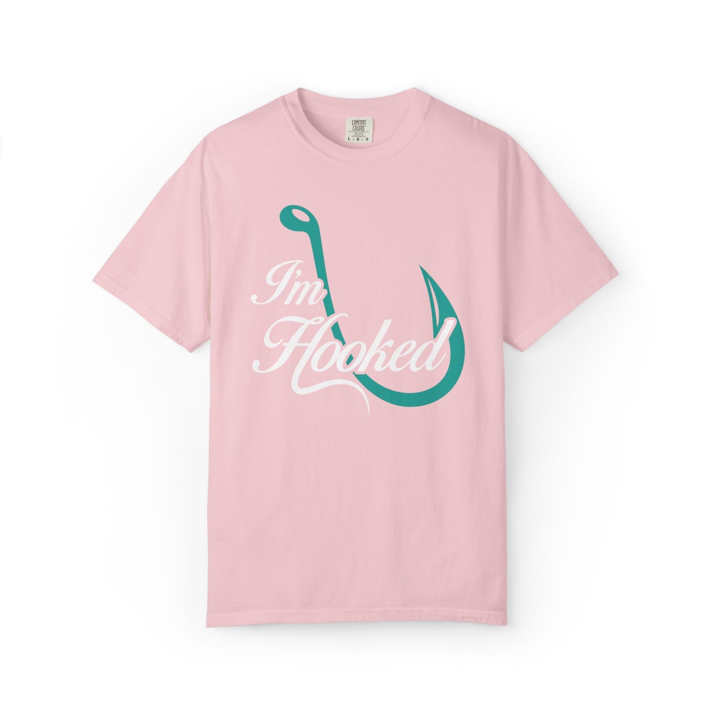 Funny I’m Hooked Rod and Reel Tackle Box Catch Of The Day Sarcastic Fishing Adventure Unisex Heavy Cotton T-Shirt
