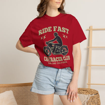 Thriller Ride Fast Caferacer Motorcycle Club Bike Lovers High-speed Adventure Bike Unisex Heavy Cotton T-Shirt
