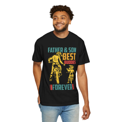 Lovable Father And Son Best Buddies Forever Role Model Loving Father Fatherhood Heroic Dad Unisex Heavy Cotton T-Shirt