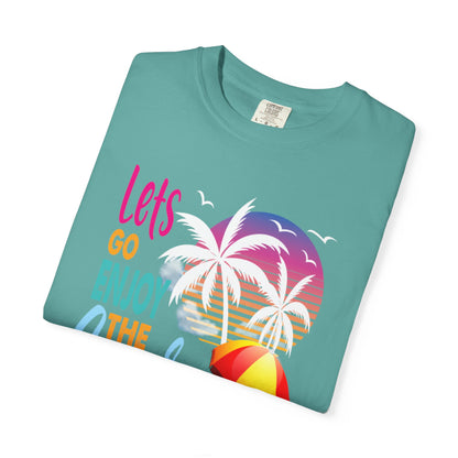 Exciting Lets Go Enjoy The Summer Party Summer Adventure Camp Beach Days Ice Cream Road Trips Unisex Heavy Cotton T-Shirt