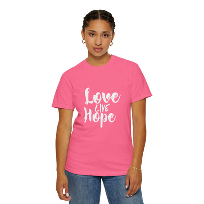 Love live hope Modern Tee Achievement Self-Improvement Unisex Heavy Cotton T-Shirt