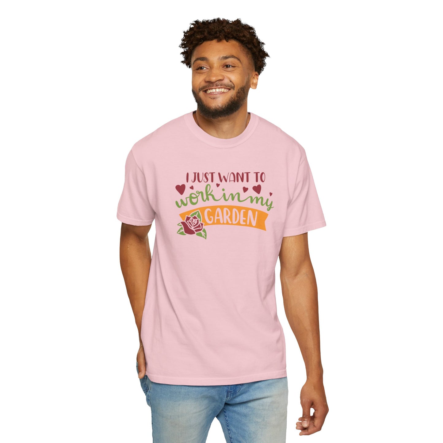 I Just Want To Work In My Garden Plant Enthusiasts Flower Lovers Tee Green Therapy Gardener Leafy Love Unisex Heavy Cotton T-Shirt