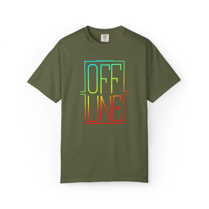 Offline Graphic T-Shirt — Retro Neon Text Tee