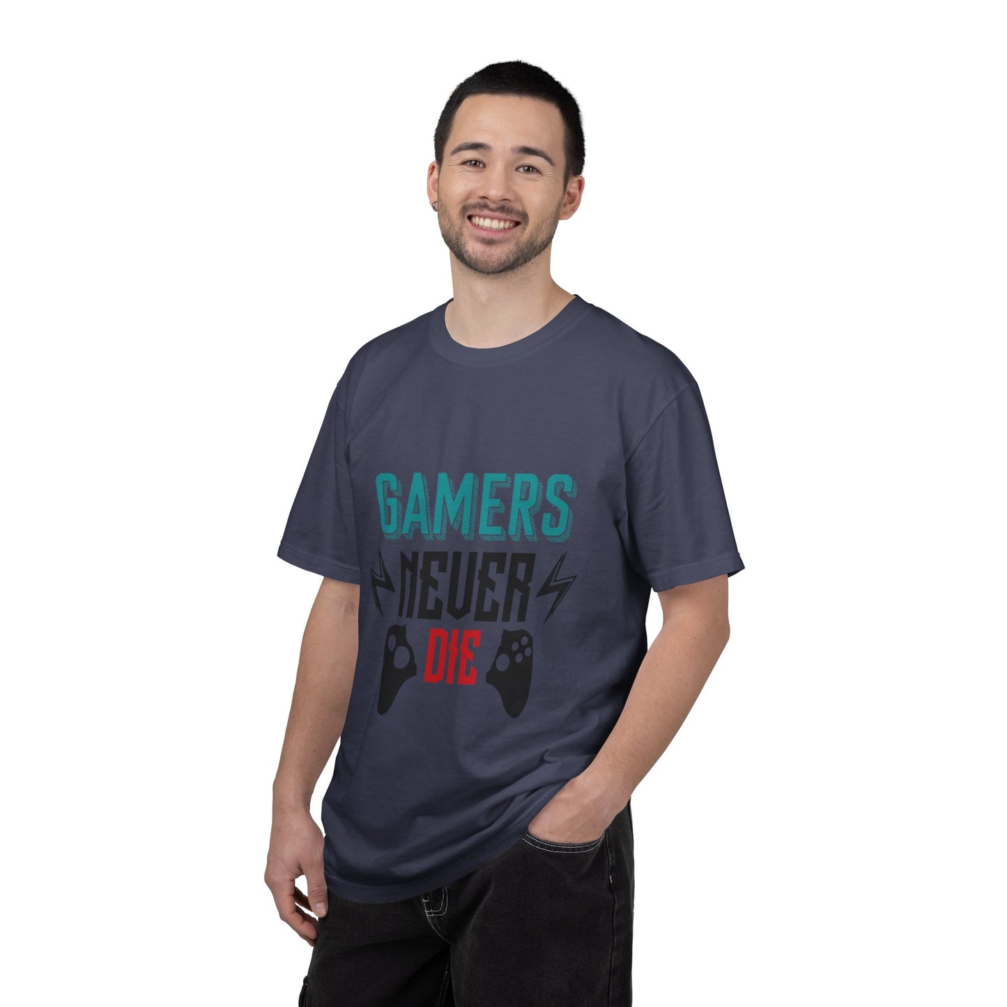 Gamers Never Die Warriors Tee Non-Stop Playing Obsession Mastery Thrill Unisex Heavy Cotton T-Shirt