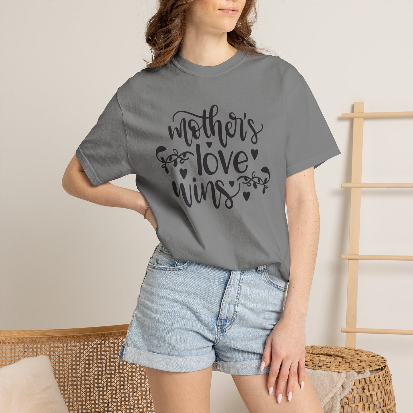 Mothers Love Wins Priceless Strong Tee Motherhood Supermom Life Giver Unconditional Care Unisex Heavy Cotton T-Shirt