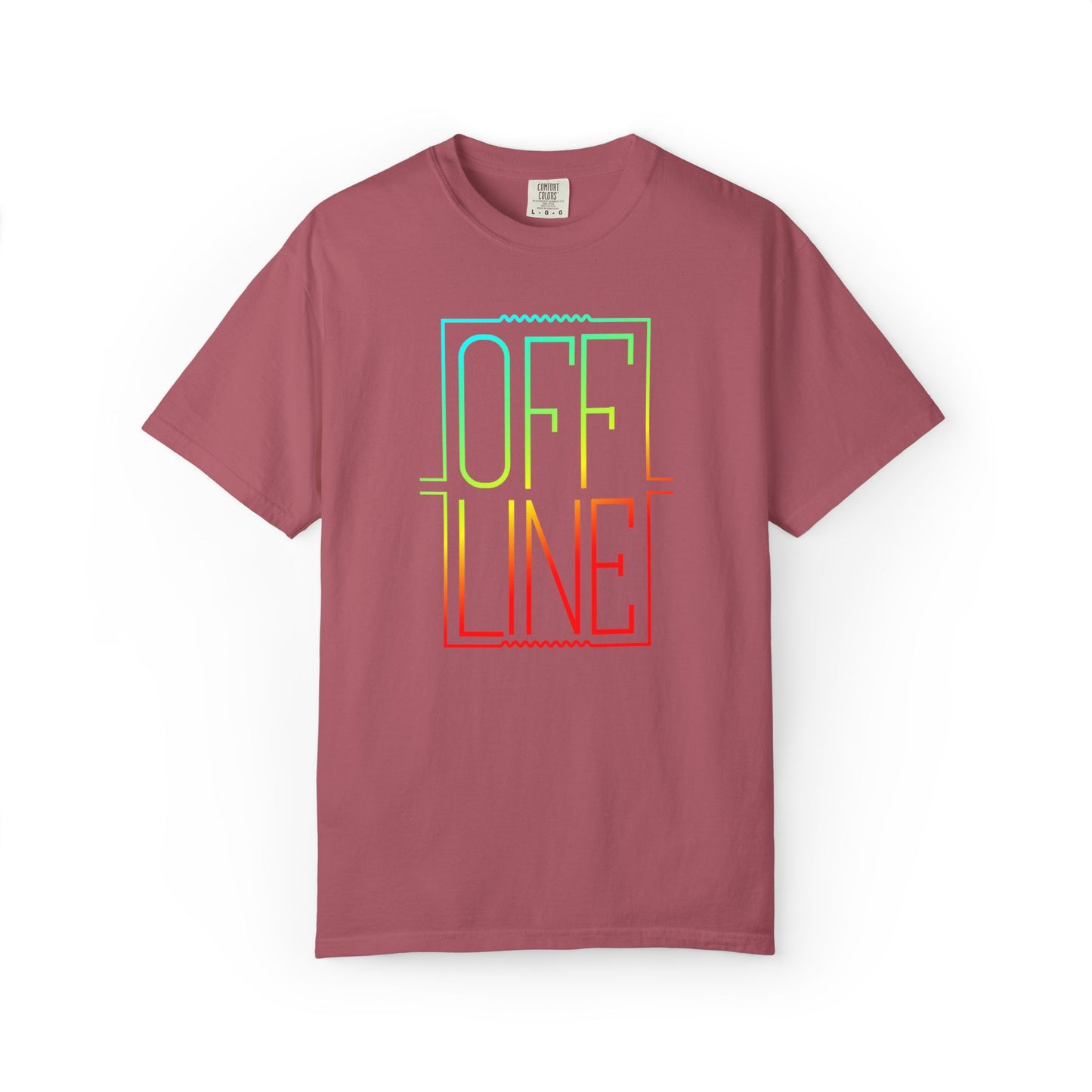 Offline Graphic T-Shirt — Retro Neon Text Tee