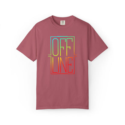 Offline Graphic T-Shirt — Retro Neon Text Tee