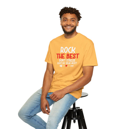Motivational Rock The Best Stop Wishing Start Doing Action Goal Setting Modern Tee Achievement Self-Improvement Unisex Heavy Cotton T-Shirt