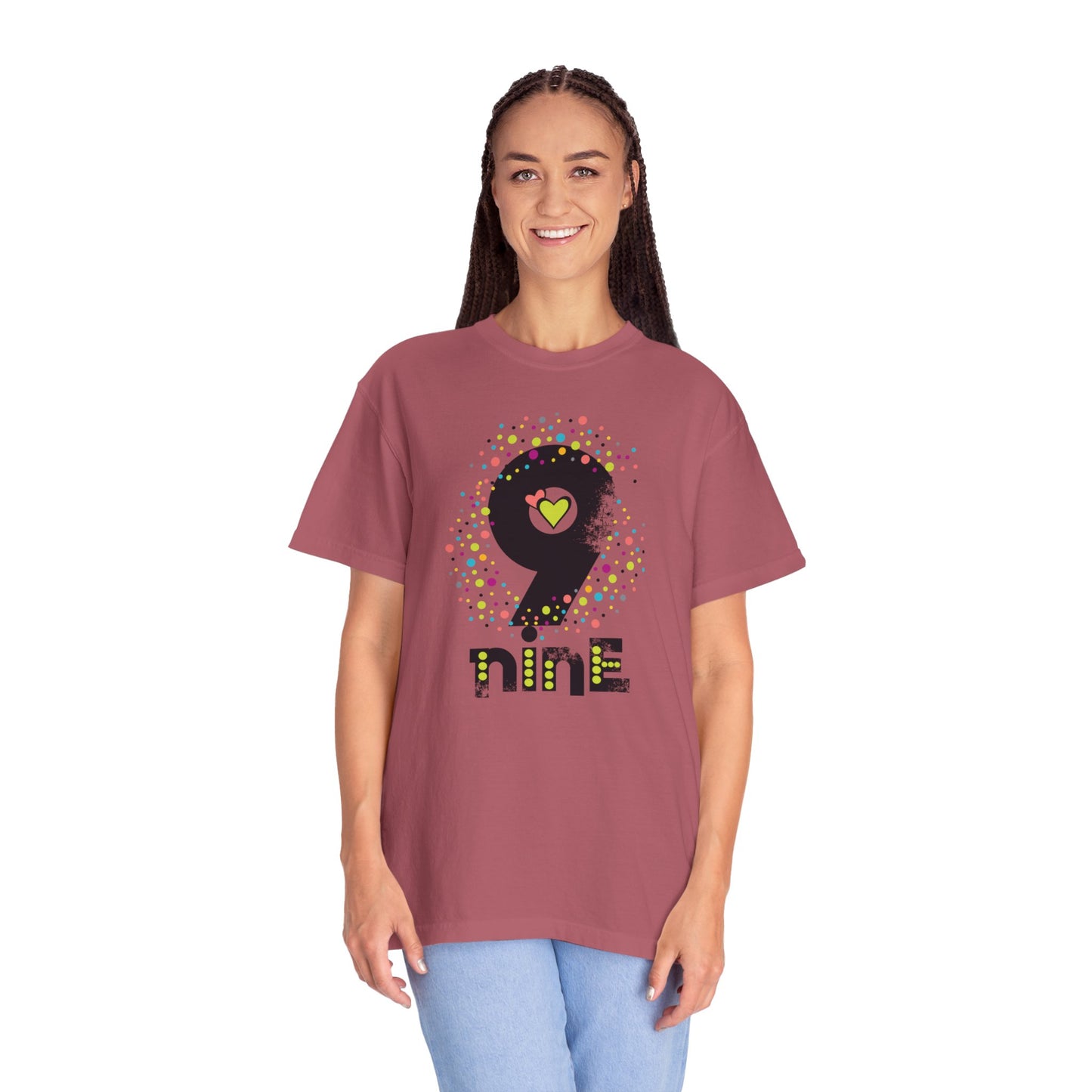 9 Nine Number Flowers Heartwarming Lovely Trendy Tee Sweet Charismatic Beautiful Fragrance Rose Unisex Heavy Cotton T-Shirt
