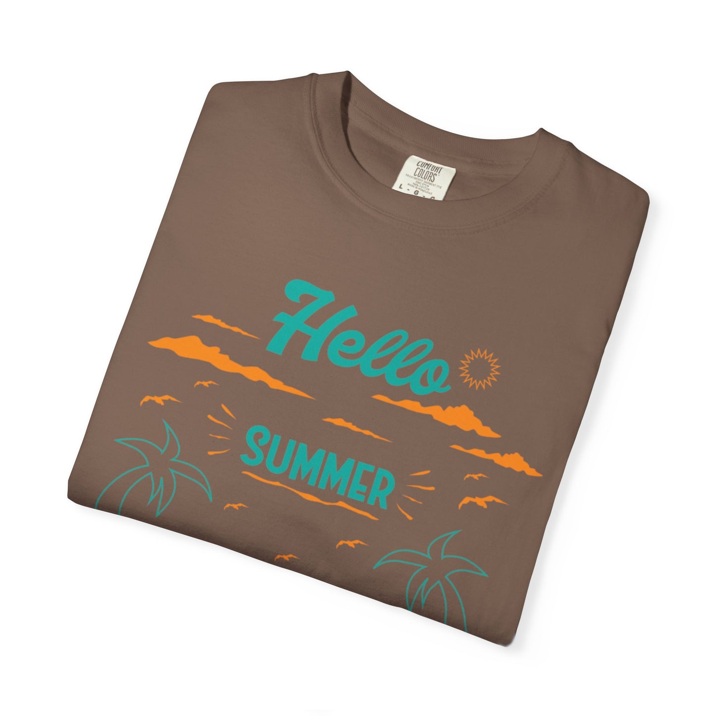 Exciting Hello Summer Sunrise & Sunburn Beach Days Ice Cream Summer Camp Unisex Heavy Cotton T-Shirt
